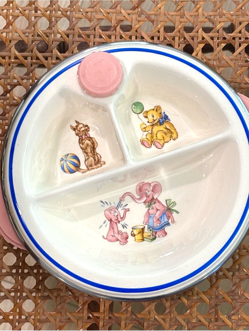 1940s Vintage Bartsch "Little Bo Peep" nursery rhyme warming dish MINT